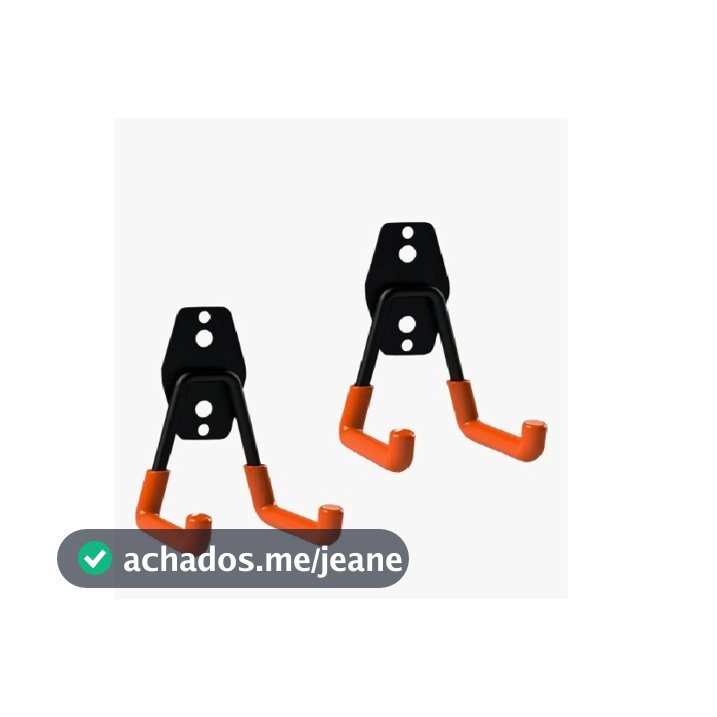 Kit 2 Suporte Aço Multiuso 23kg Parede Mangueira Bike Escada Cor Preto
