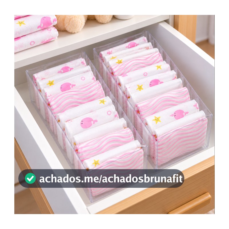 Colmeia Organizadora de Gaveta Transparente Organizador de Roupas Closet Guarda Roupa Kit OrganizaçãoOrganizzu