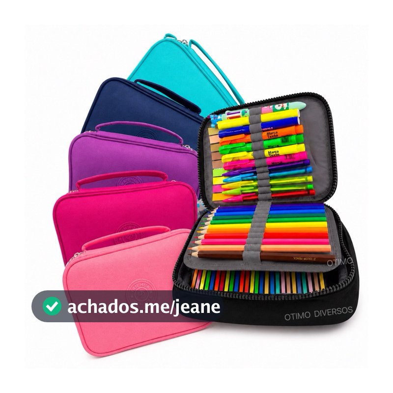 Estojo De Lápis Escolar Juvenil Box Jumbo Nylon Táctico Grande Com Divisória