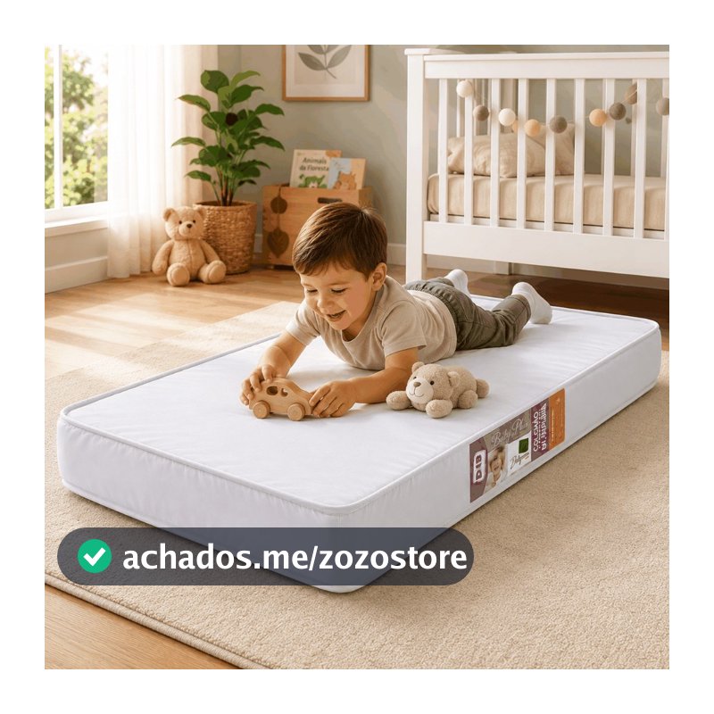 Colchão Baby 100x70x10 Espuma D18 Infantil Liso Aconchegante Antiácaro Berço Americano Premium