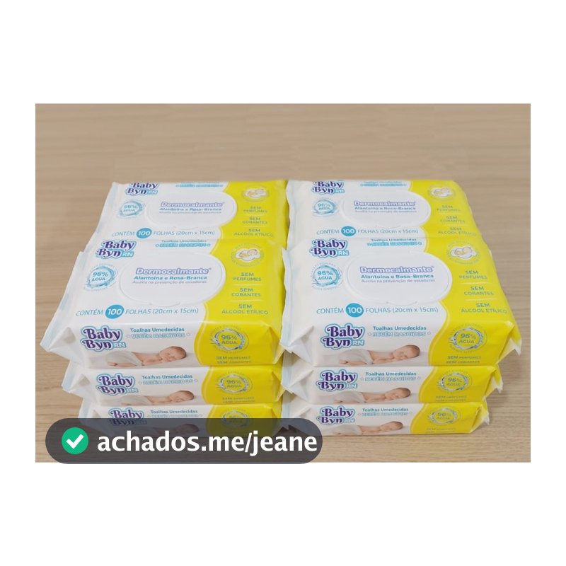 Kit 12 Pacotes Toalha Umedecidas Baby Byn RN 100un cada - Total 1200 unidades EQ.1