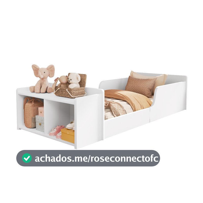 Cama Infantil Com Nicho Organizador Para Brinquedos e Sapateira Baixa Montessoriana Quarto Criança