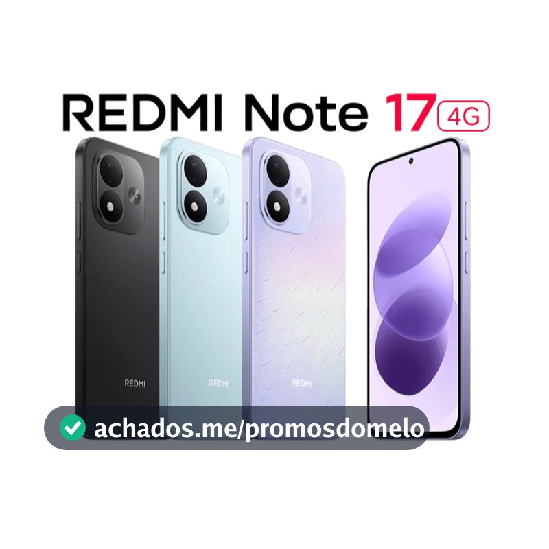 Celular Xiaomi Redmi Note 17 4G, Tela AMOLED 6.99", Bateria 7700 mAh, Câmera 50MP, Versão Global Original