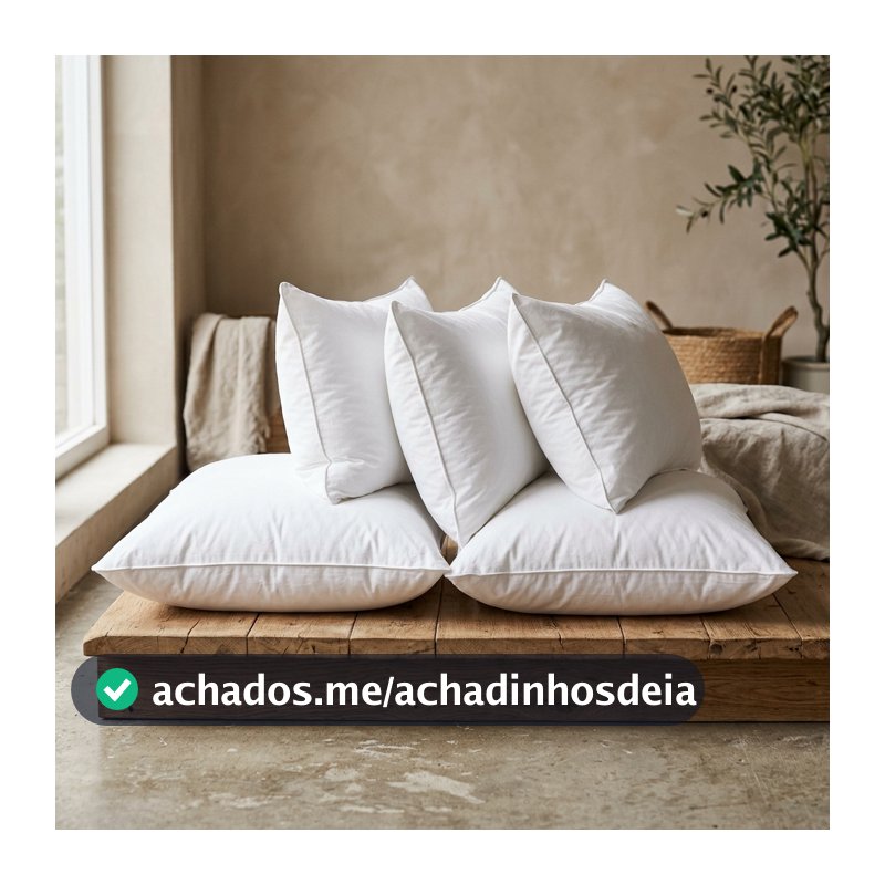Kit 6 Travesseiro Pluma de Ganso Descanso Antiacaro 70x50cm Luxo Sintético