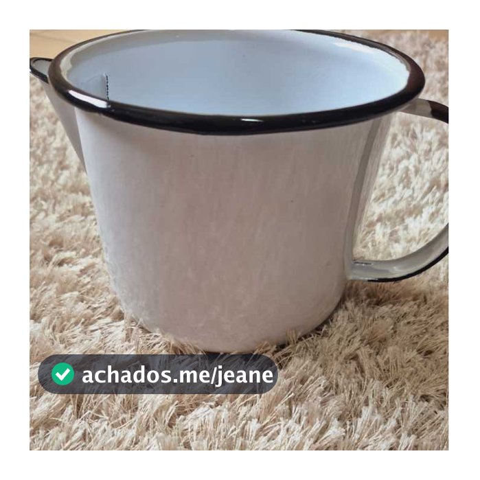 Caneca Esmaltada 1L Vintage Retrô Branca Café Chá Leite Camping Cozinha Resistente