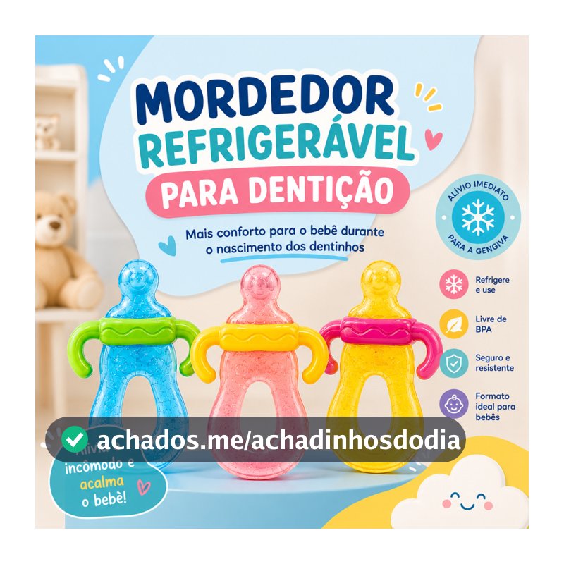 Mordedor Mamadeira Bebê Refrigerável Com Água Massageador De Gengiva Alívio Da Dentição 3M+