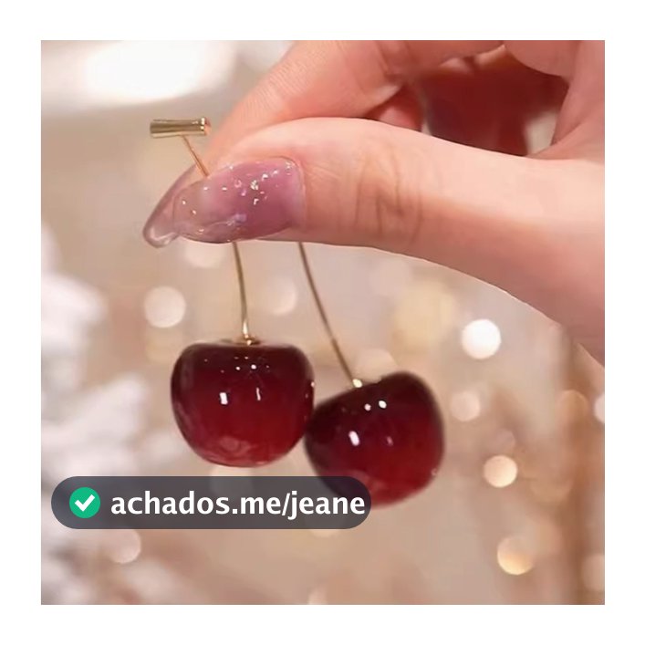 Brinco De Cereja Pingente em Formato Bijuteria Fruta para feminina Vermelho