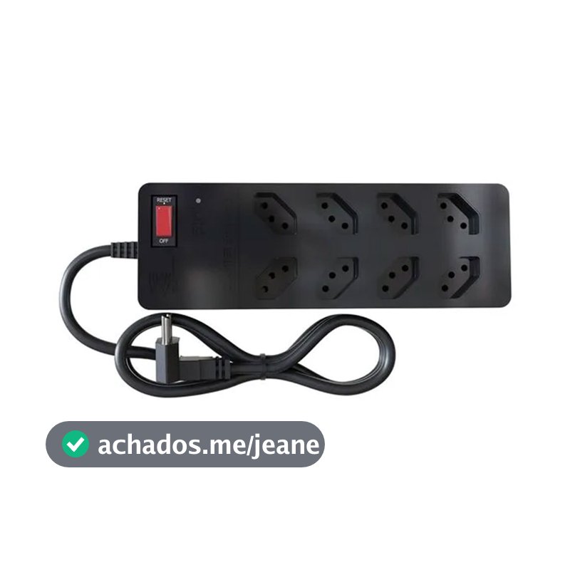 FILTRO DE LINHA + DPS ICLAMPER 8 TOMADAS LCF PRETO