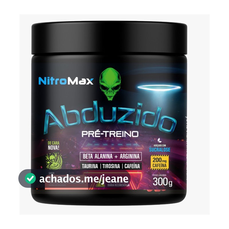 Pré-Treino Abduzido NitroMax 300g - 200mg Cafeína Beta-Alanina Arginina Pump