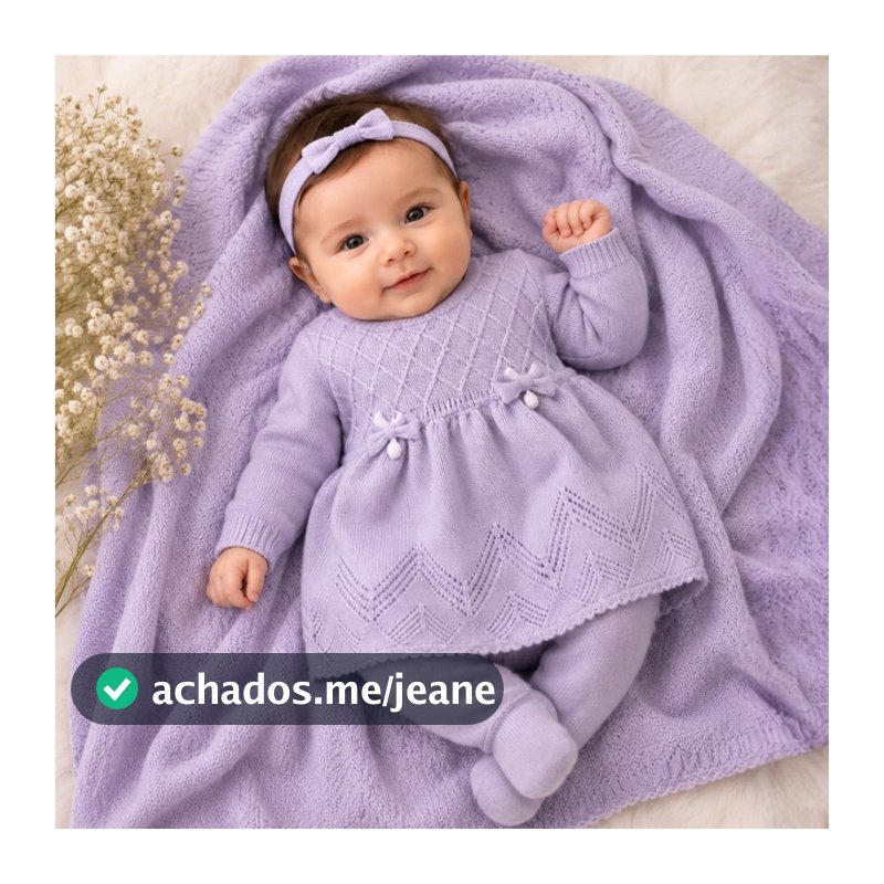 Conjunto Tricot Lara Saida Maternidade Feminino Manta Vestido Calça