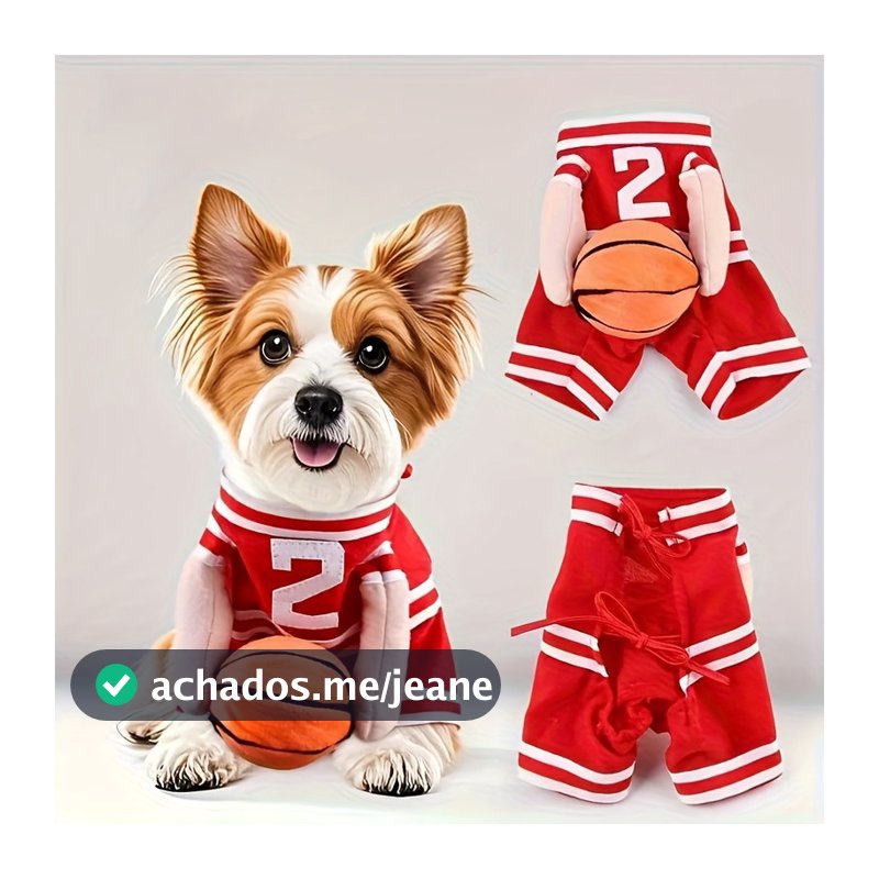 1 peça de Fantasia de Basqueteiro para Cães - Macacão de Pelúcia Confortável, Roupa para Cães com Detalhe de Cadarço, Mo