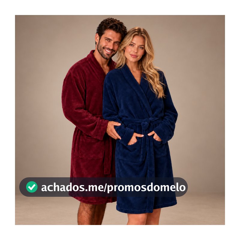 Roupão Plush Benévola Feminino Masculino Microfibra Peluciado Fleece Flannel Quentinho Inverno Frio