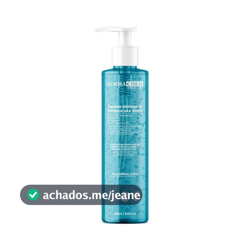 Espuma Cremosa de Limpeza Facial 240ml Hidratação e Maciez da Pele Com Aloe Vera Dermachem