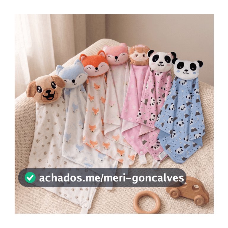 Naninha com Prendedor de Chupeta Meu Amigo Paninho Fofinha Bichinho Menina Menino para Bebê