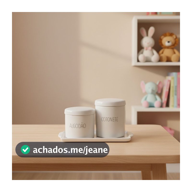 Kit Bandeja Porta Algodão E Cotonete Porcelana Words