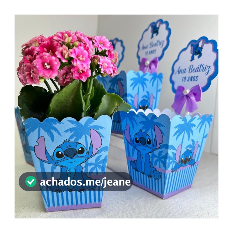 10 e 15 Centro de mesa cachepot personalizado stitch mesa enfeite festa aniversario infantil angel