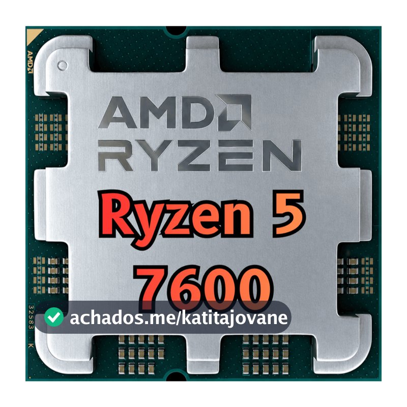 Processador AMD Ryzen 5 7600, 3.8GHz (5.1GHz Max Turbo), Cache 38MB, 6 Núcleos, 12 Threads, AM5, Com Vídeo Integrado