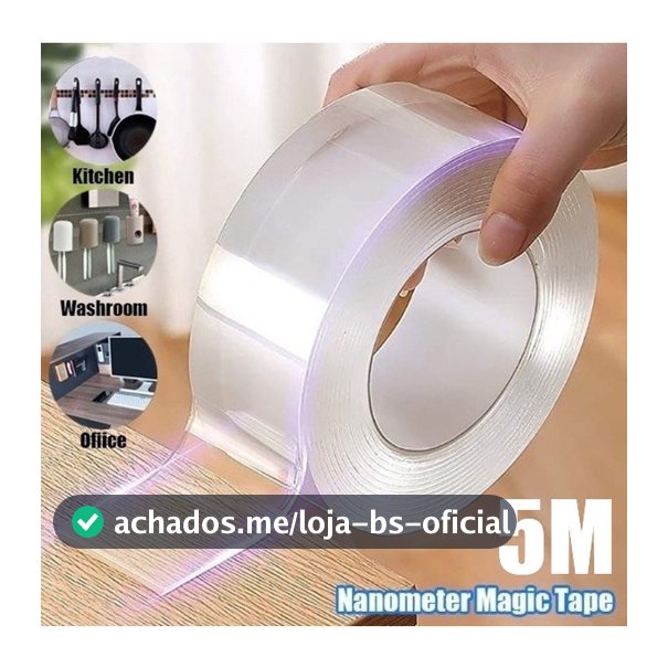 1/2 Fita Dupla Face 1/3/5/10 Metro Extra Forte Transparente NanoGel Silicone Adesiva Cola na Parede Móvel Porta