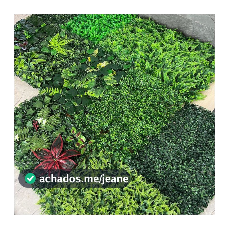 Placa 40x60 Jardim Vertical Verde Planta Flores Artifical Qualidade Lindo Top Luxo Folhagem Buxinho