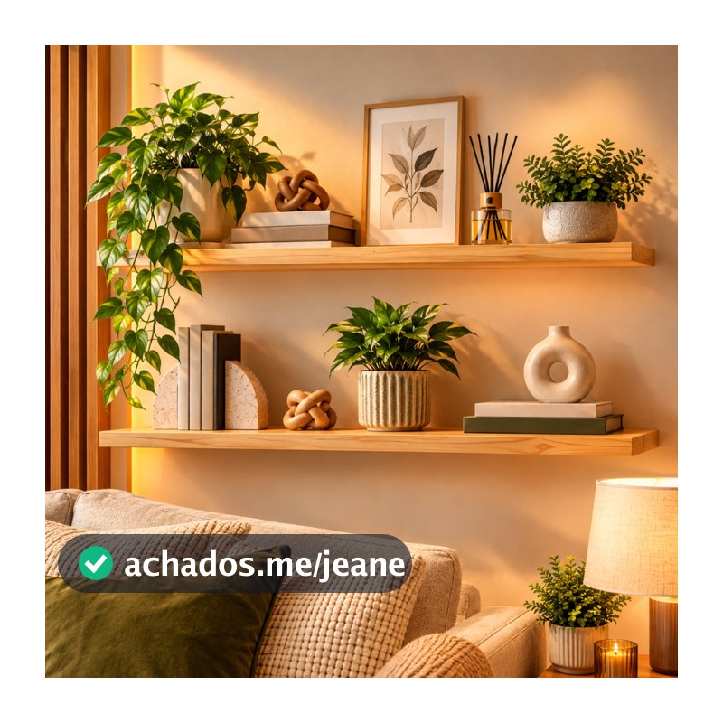 Prateleira Madeira Pinus 100x15cm | Flutuante com Suporte Invisível para Parede