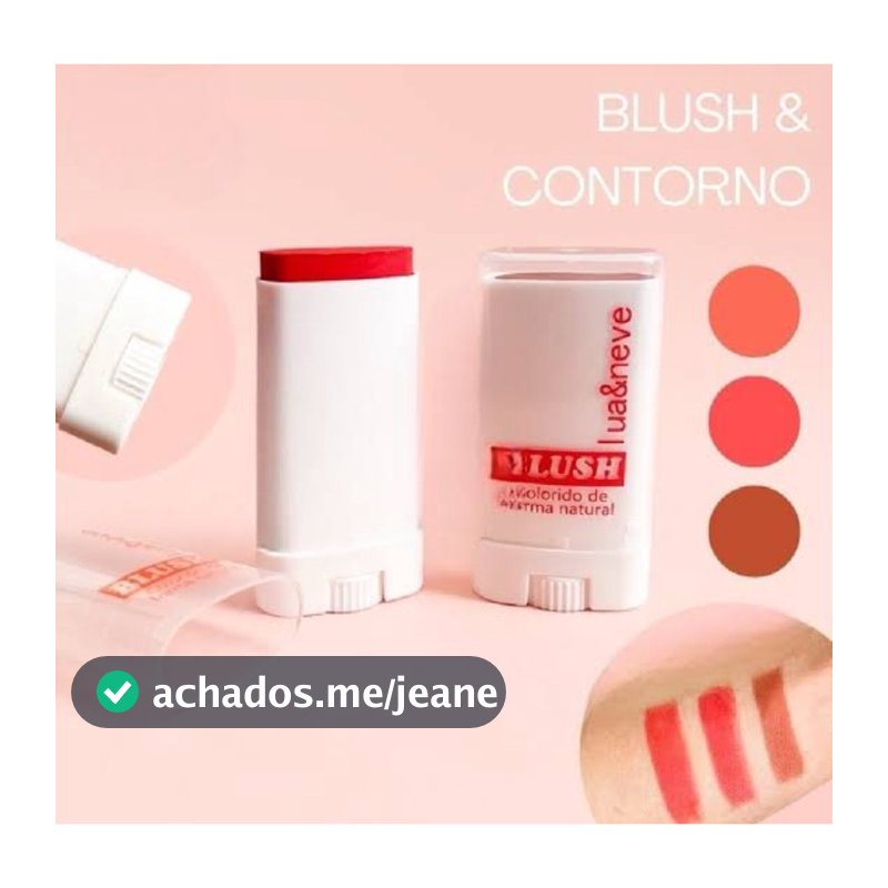 Blush e Contorno Facial Bastão Stick Alta Pigmentação Acabamento Natural - Lua e Neve 15g - LN02334