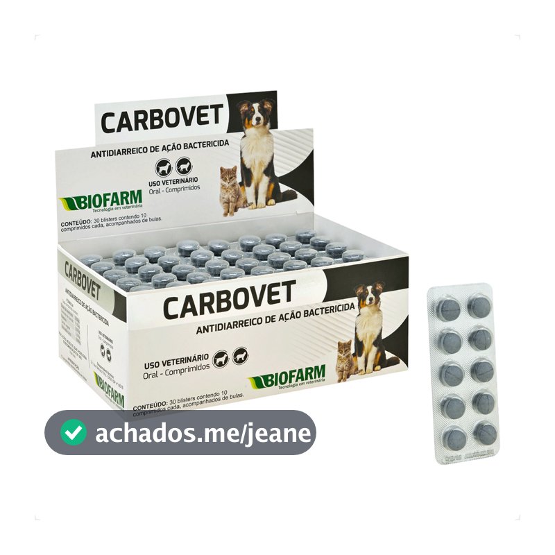 Carbovet BioFarm para Cães e Gatos - Blíster 10 Comprimidos