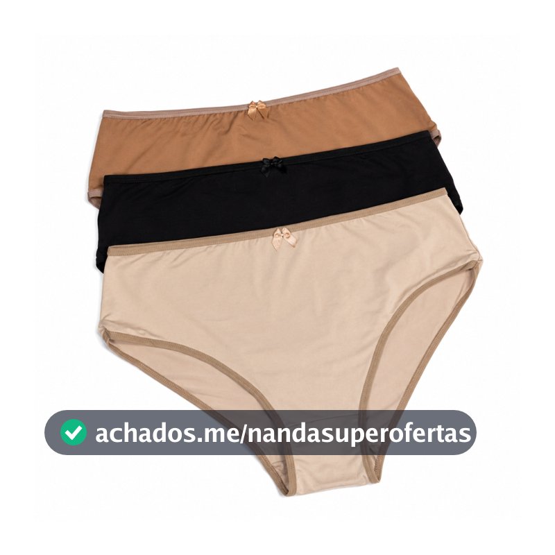 Kit 3 Calcinhas Calçolas para Senhoras ou Gestantes tamanho PLUS SIZE G3 e G4 tecido macio e confortável