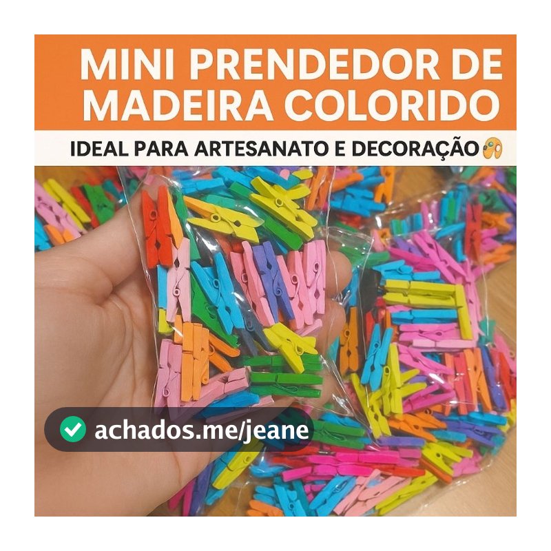 Mini Pregador Prendedor Madeira Colorido - Pregador para Lembrancinhas - Varal de Fotos - Casamento