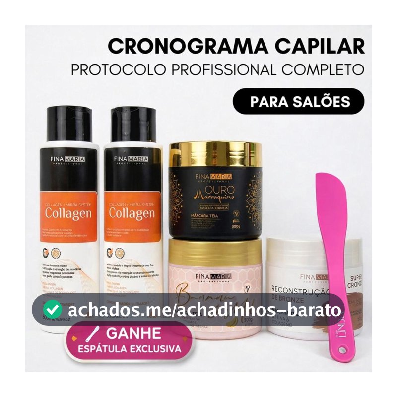 KIT CRONOGRAMA CAPILAR PROFISSIONAL - 5 PRODUTOS DE 500G - FINA MARIA