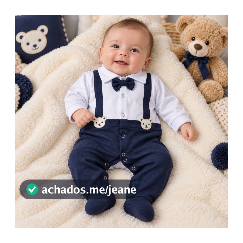 Lindo macacão menino em malha algodão Fabio Marinho