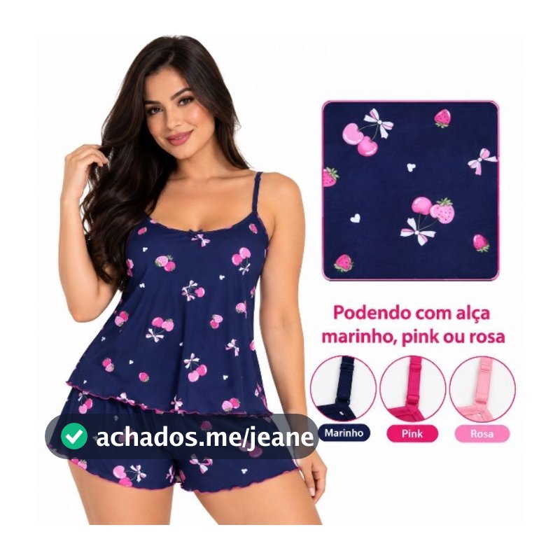 Baby doll Feminino - Short doll - liganete estampado alça