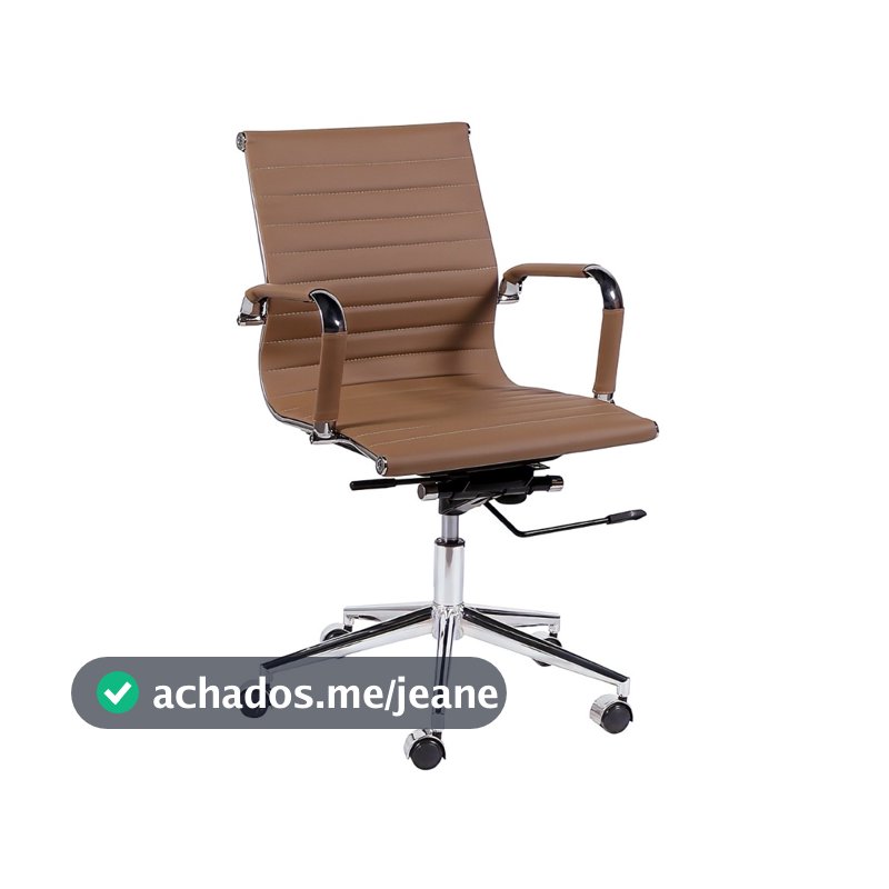 Cadeira Diretor Encosto Reclinavel Baixo Esteirinha Ergonômica Giratória Couro Sintético Escritório Home Office