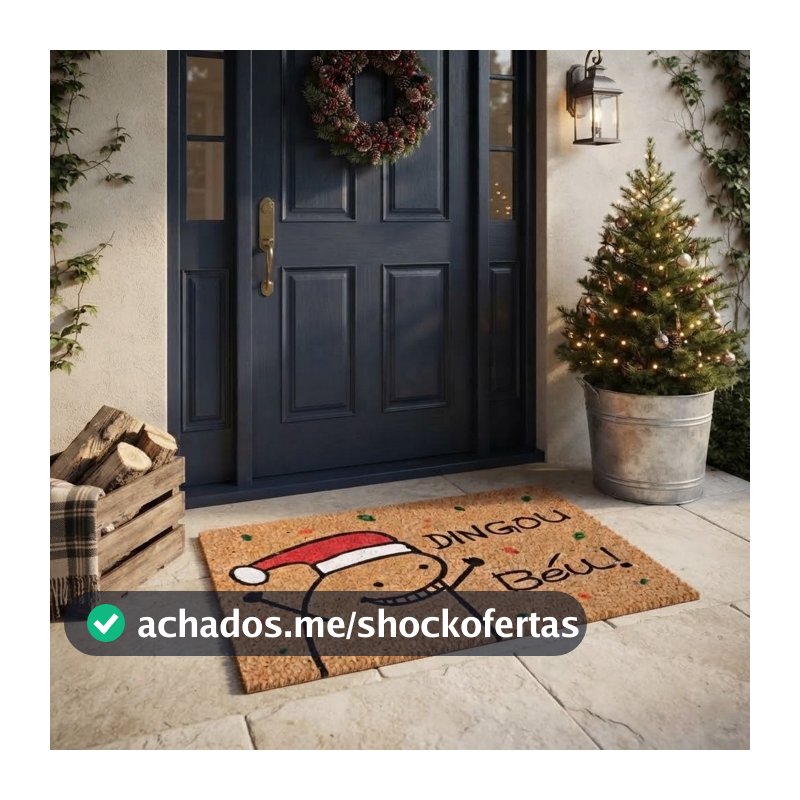 Capacho Natalino Papai Noel Decoração de Natal Porta de Entrada Antiderrapante Diversos Tamanhos