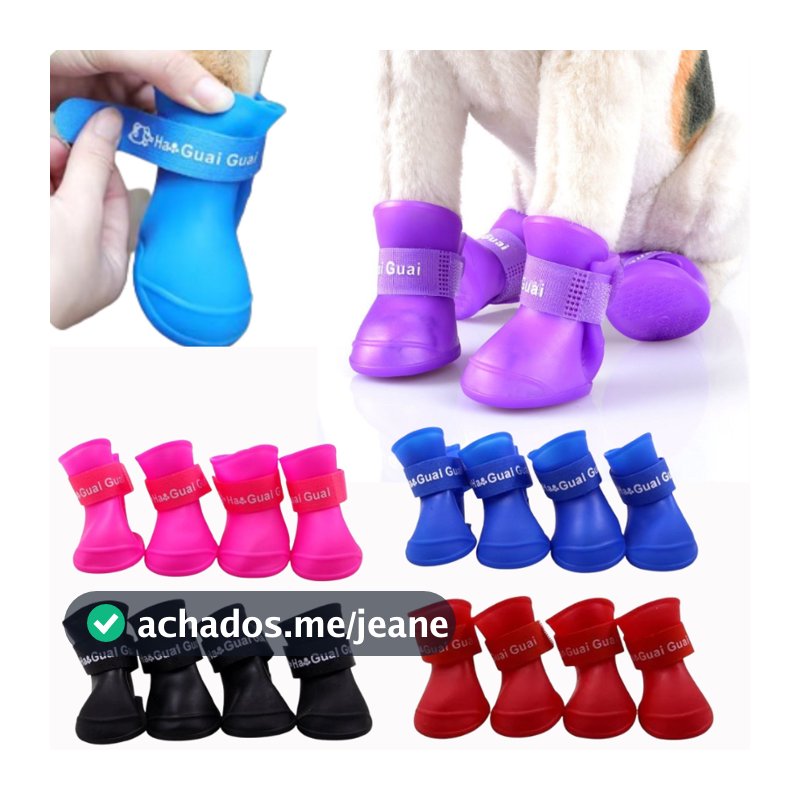 Tenis Botinha Sapato De Silicone Para Pet 4 Unidades
