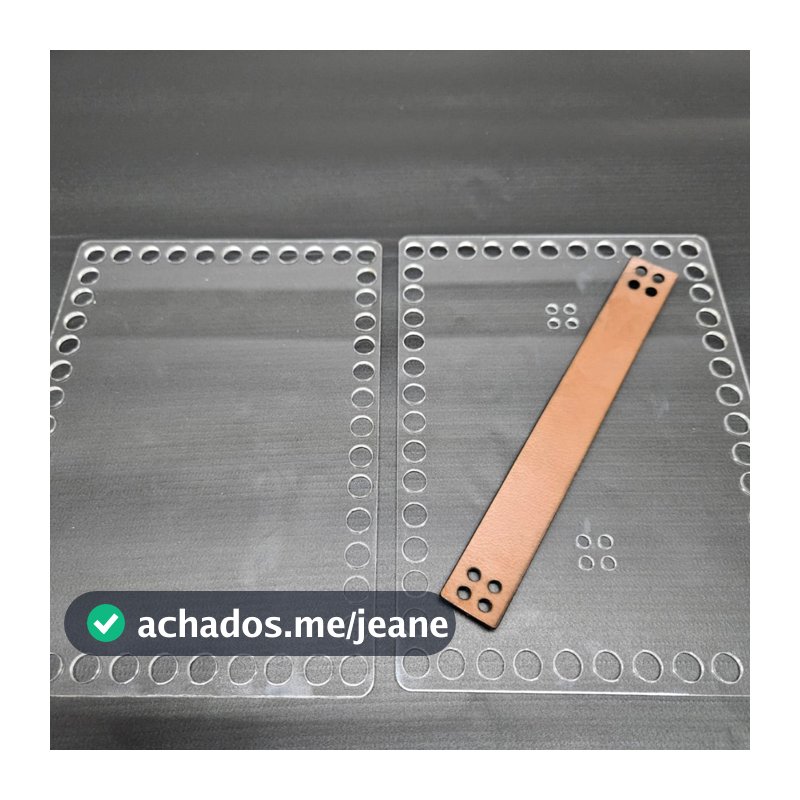 Kit Base e Tampa de Acrílico Transparente Para Farmacinha de Crochê Com Alça Sintética Montagem DIY