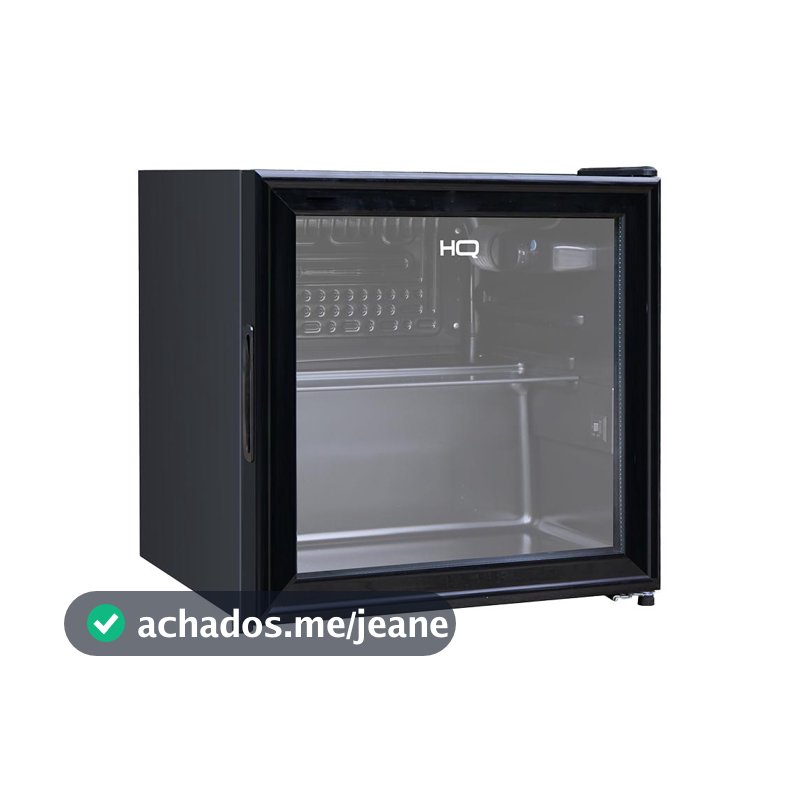 Frigobar Expositor Vertical HQ Vidro Duplo 50 Litros Preto HQ-50FBPV