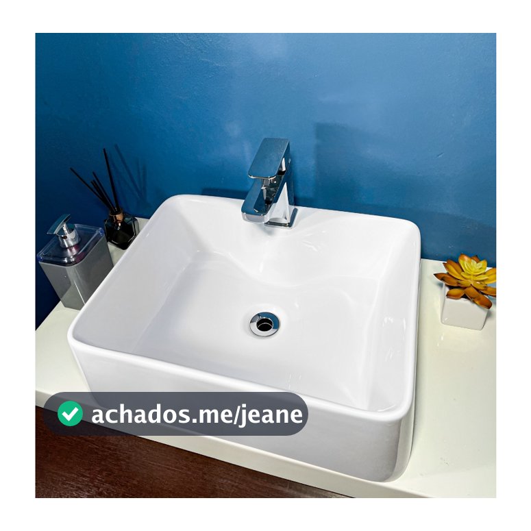 Cuba Para Banheiro De Apoio 48x36  Prisma Em Mármore Sintético Retangular