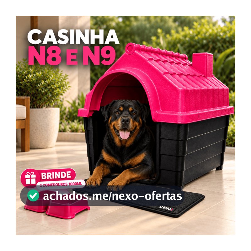 Casinha Plástica Desmontável Cachorros Cães Grande Porte N8 N9