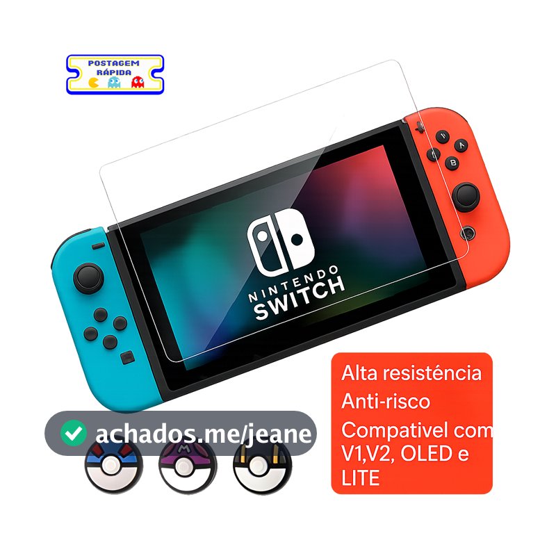 Película de Vidro Temperado 9H para Nintendo Switch, Switch Lite e OLED – Proteção Anti-Risco