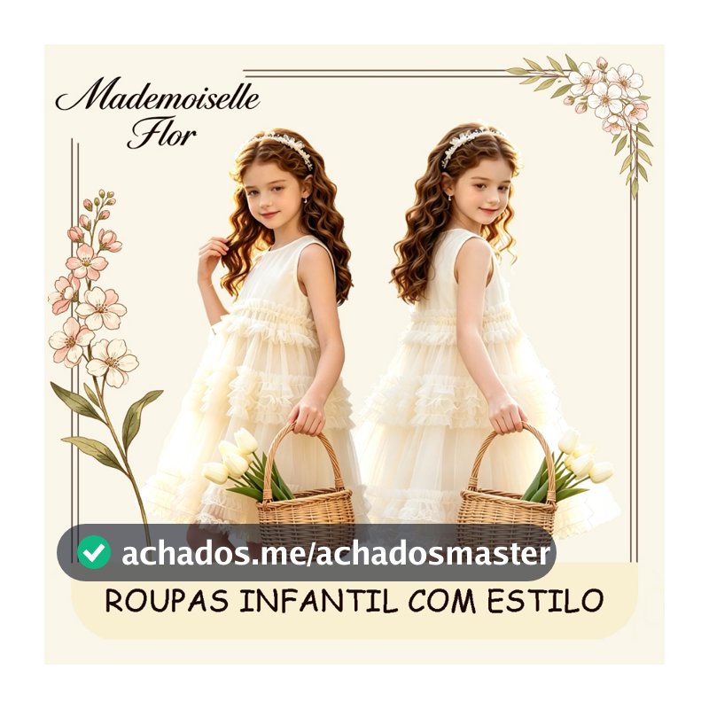 Vestido Infantil Menina Tule com Babados Rodado Fofo Casual Passeio Festa Aniversário