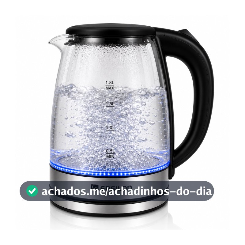 Chaleira eletrica vidro Epsilon Eps-2906 esquentar agua leite 1,8L jarra 1500W
