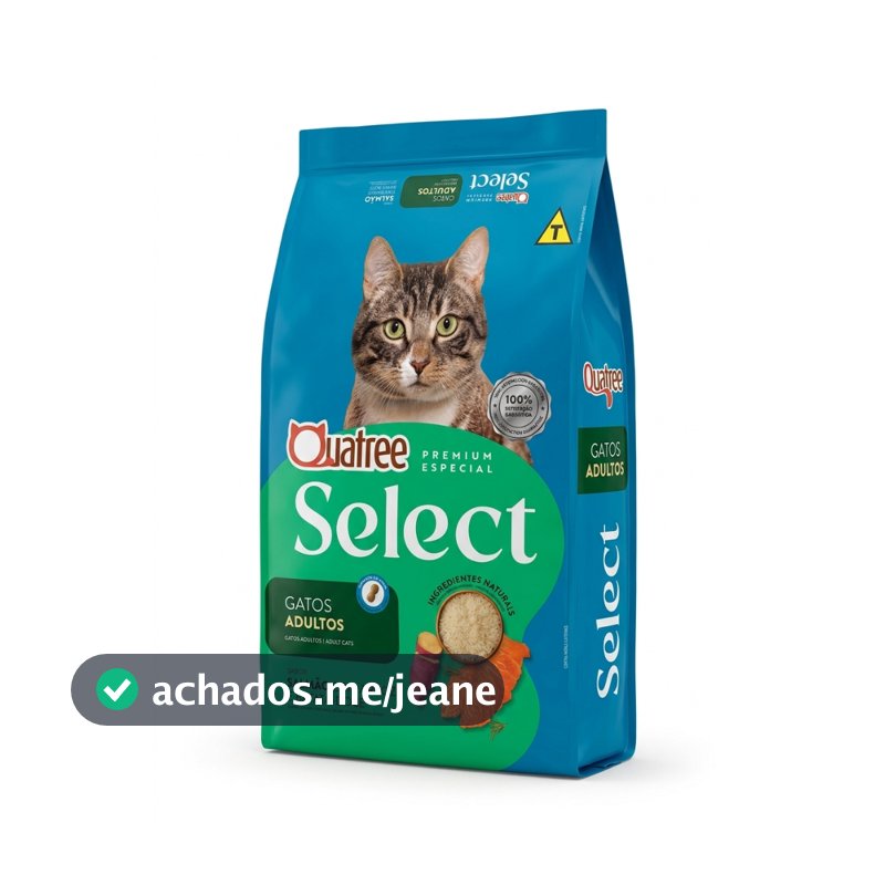 Ração Gatos Adultos Quatree Select Salmão e Arroz 10kg Premium Especial