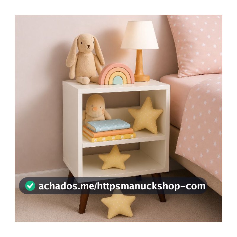 Mesa de cabeceira retro MDF branco | criado mudo, nicho prateleira - Ideal para espaços pequenos