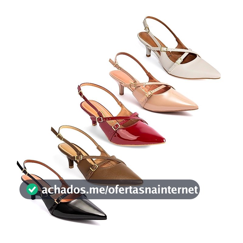 Scarpin Vizzano Slingback Feminino Salto Baixo Fivelas