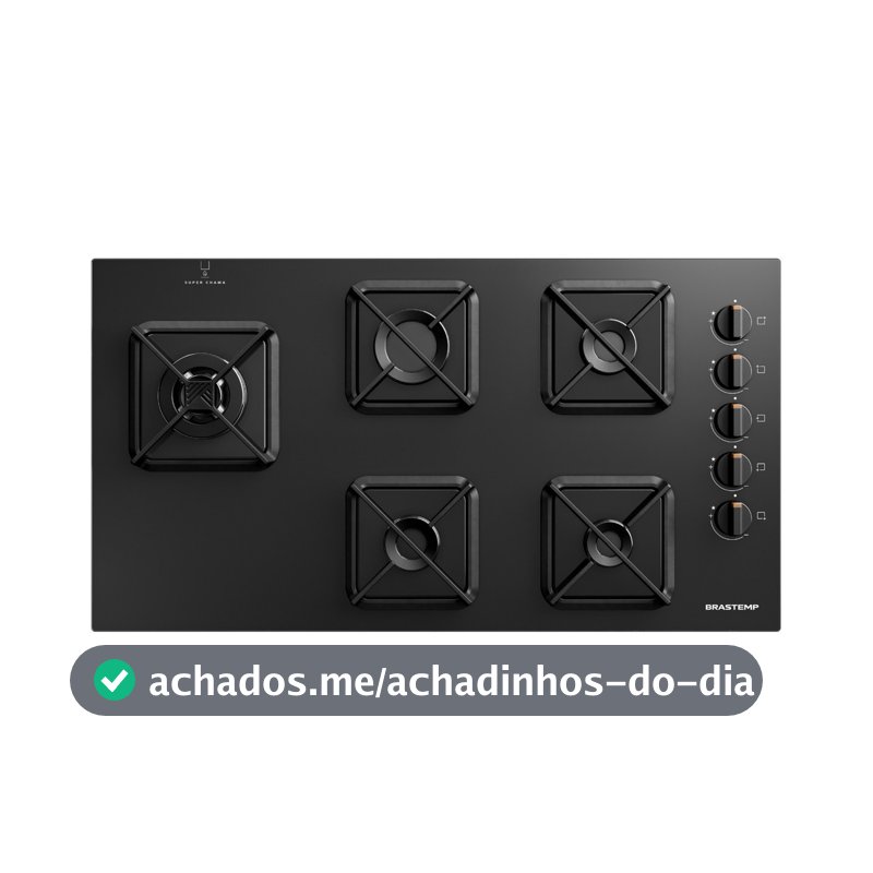 Cooktop Brastemp 5 Bocas a Gás, Grades de Ferro Fundido e Super Chama Lateral - BDS85AE