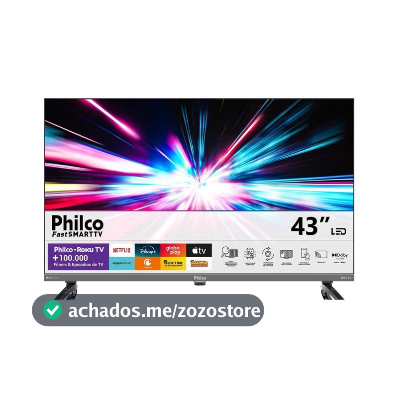 Smart TV 43" Philco QLED HDR10 Roku TV P43KRB