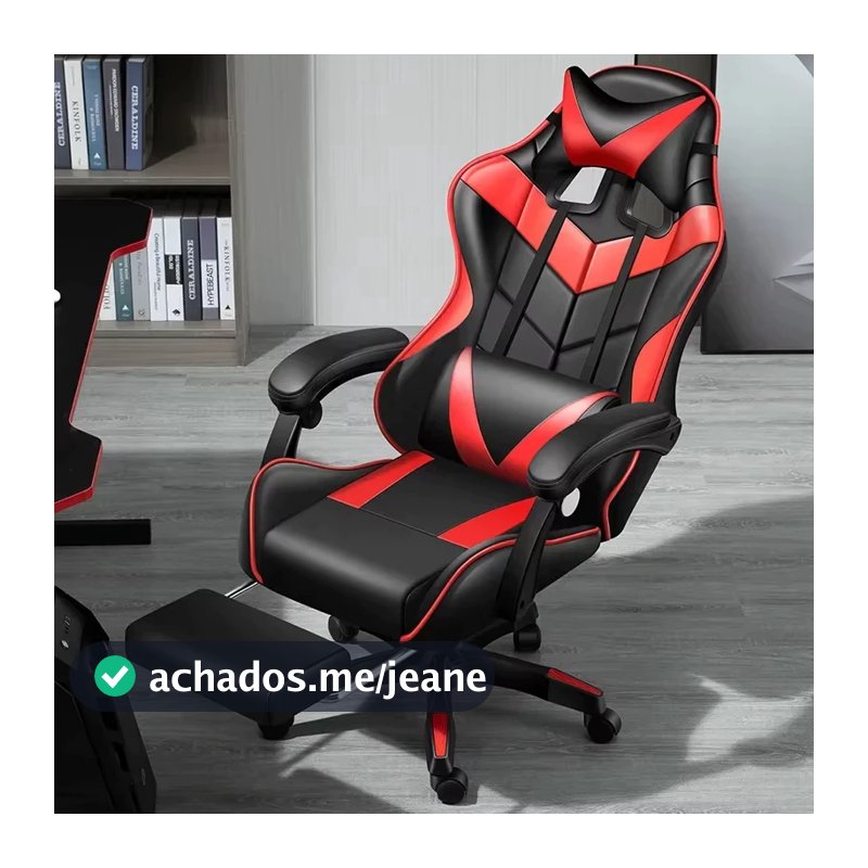 Cadeira Gamer Profissional Escritório Ergonômica Reclinável Confortável Com Rodinha E Apoio Para Pés