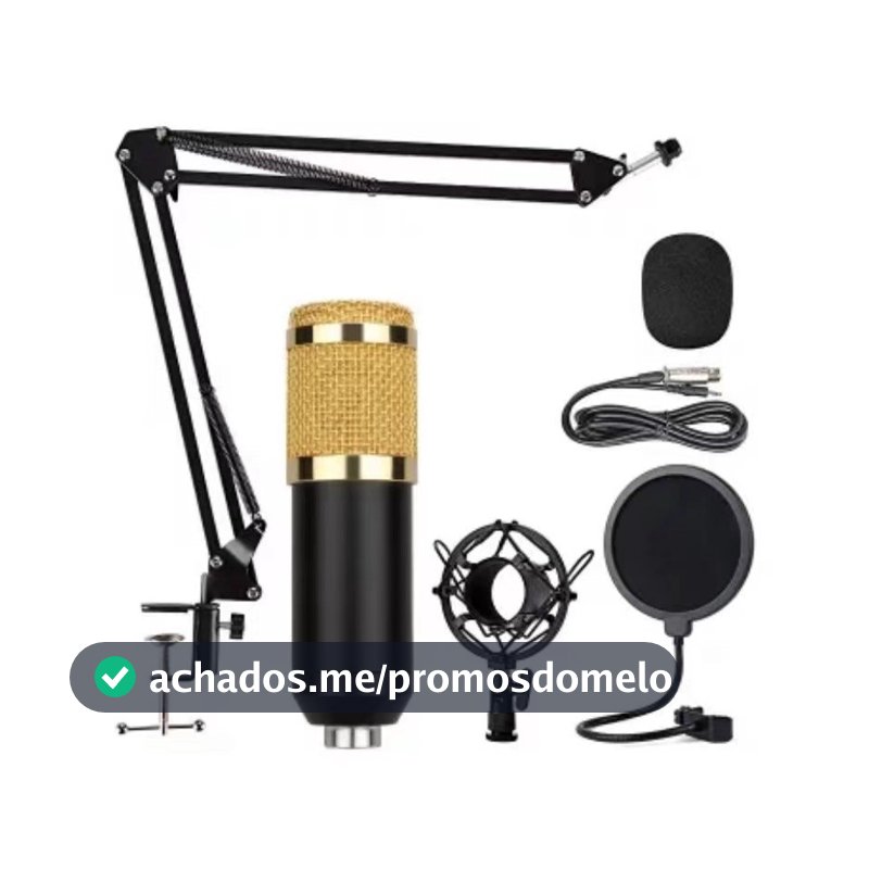 Microfone Condensador Profissional Canto Podcast Bm-800