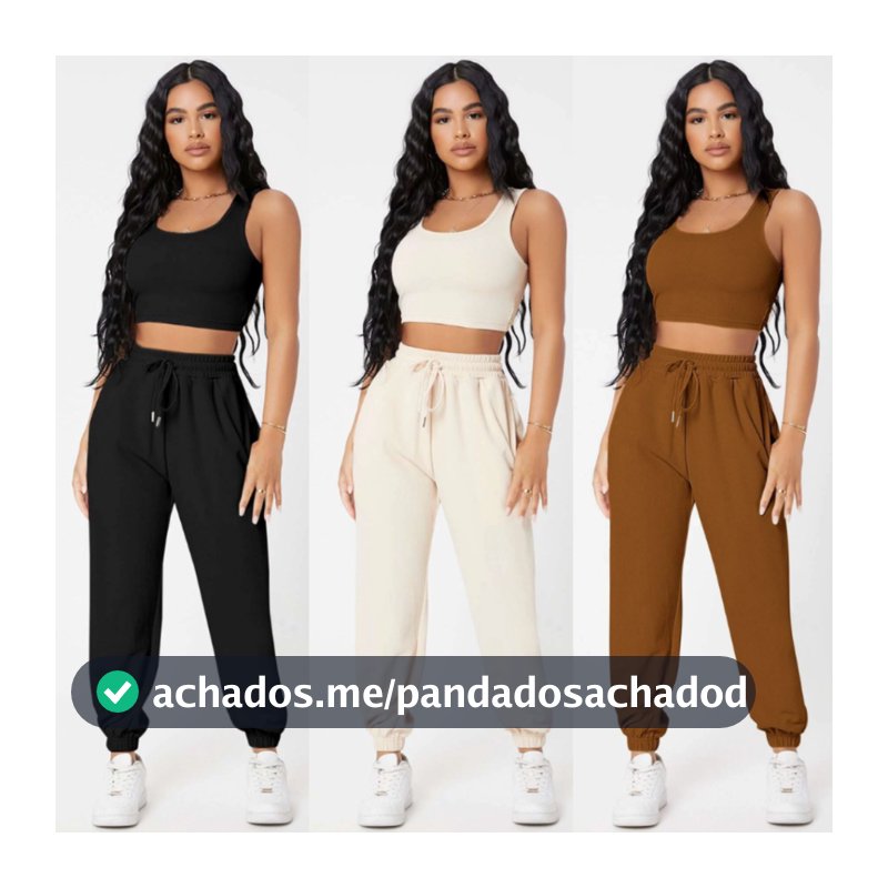 Conjunto Feminino Varias Cores Calça e Blusinha em Tecido Exclusivo Premium
