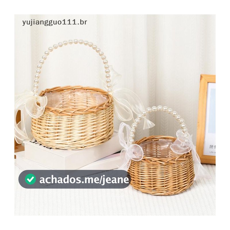 # Novo Cesta De Arranjo De Flores Amarelas De Vime De Salgueiro Pequena Tecido Resistente Artesanal .